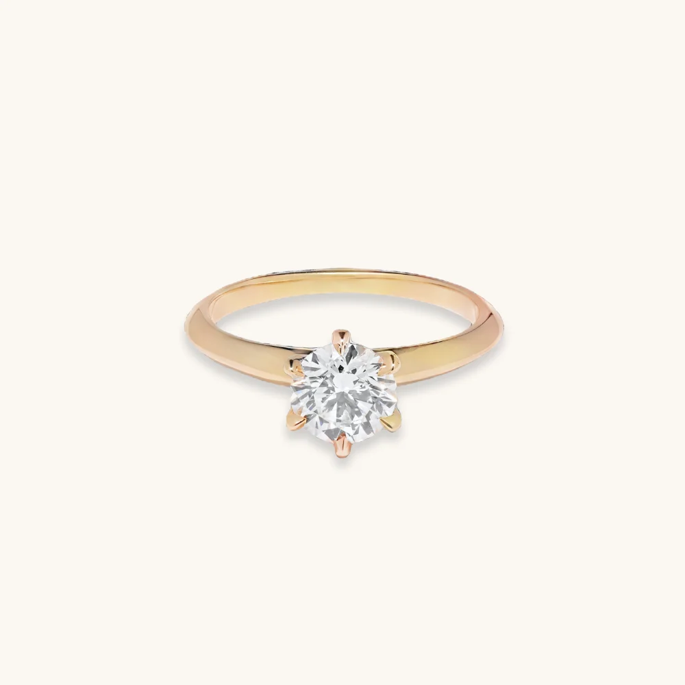 1.01 Round Lab Diamond Engagement Ring