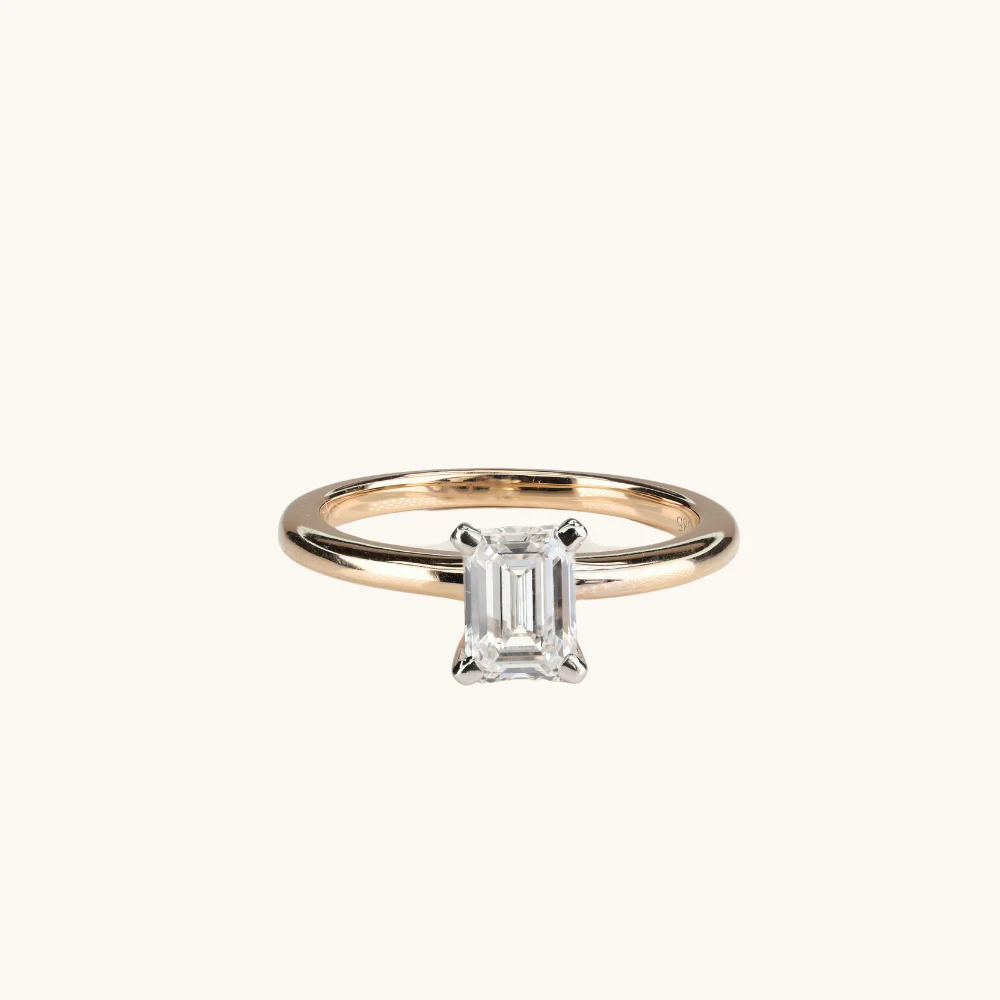 1.03 Emerald Lab Diamond Engagement Ring