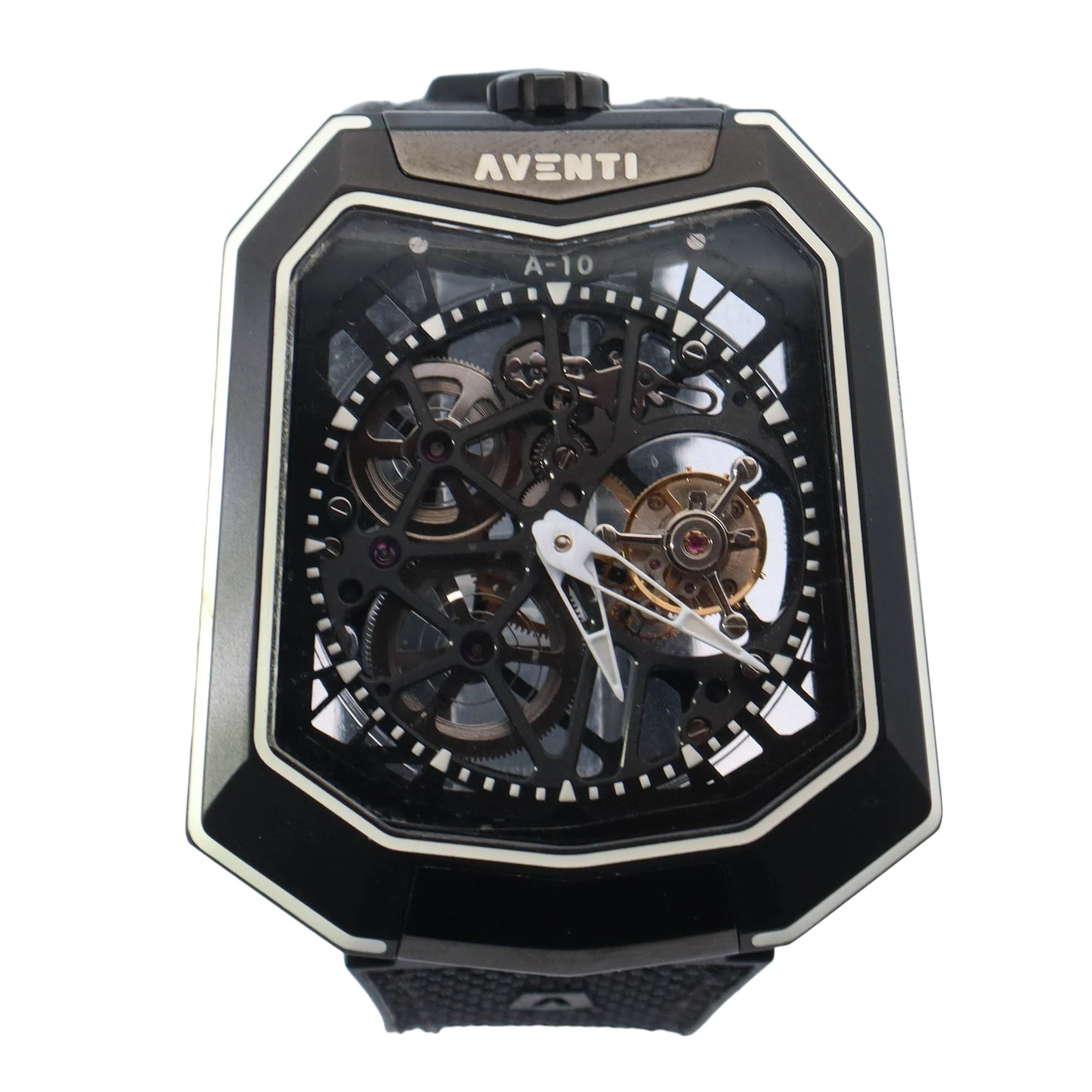Aventi A-10 Titanium 48mm x 54mm Skeleton Dot Dial Watch Reference# A-10