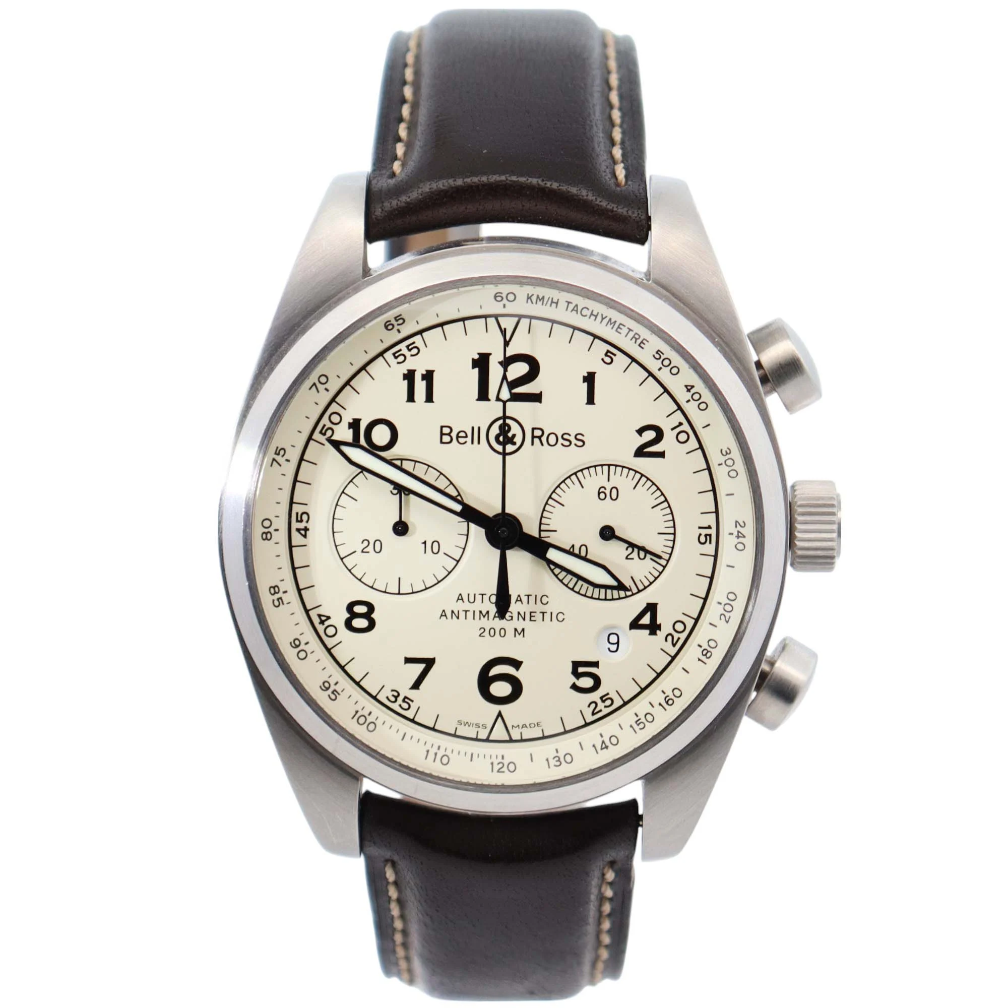 Bell & Ross Vintage 42mm Cream Dial Watch Ref# 126.XL