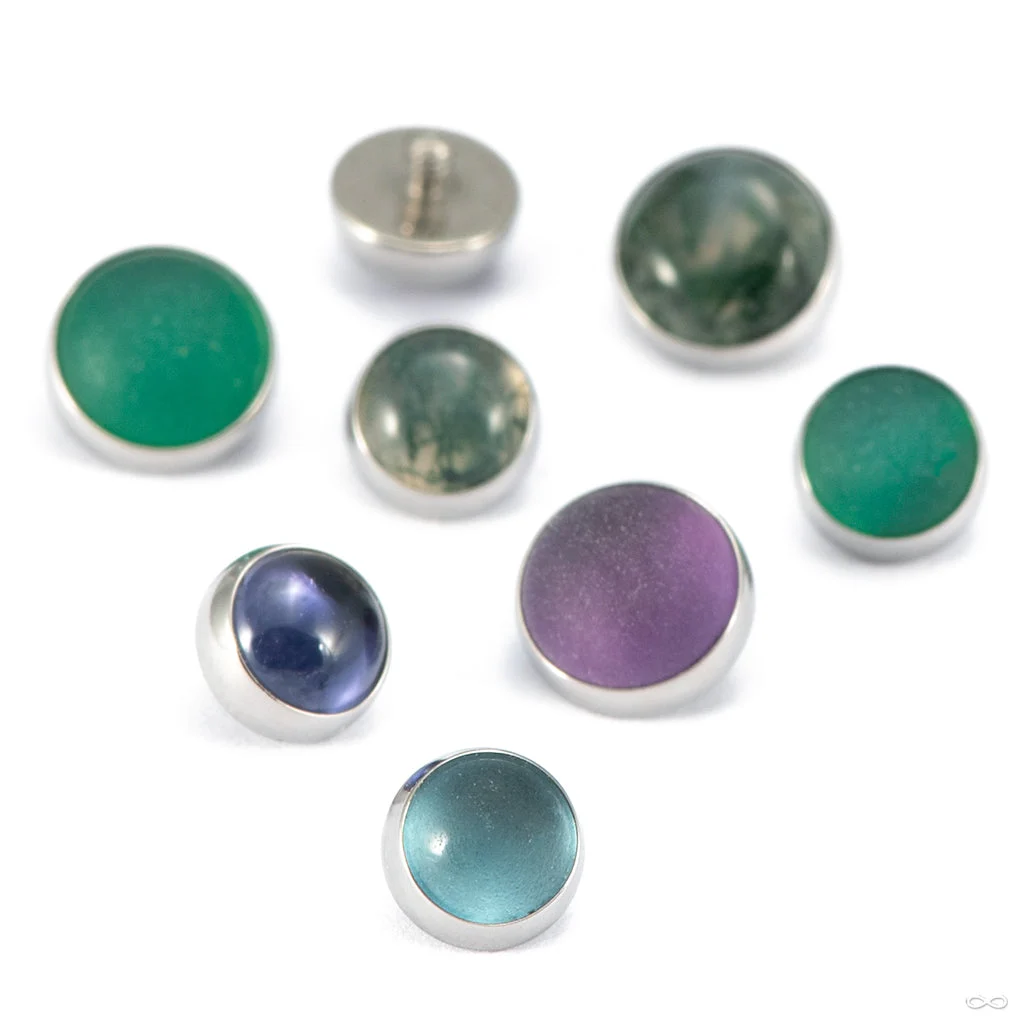 Bezel-set Cabochon Threaded End in Titanium from People's Jewelry