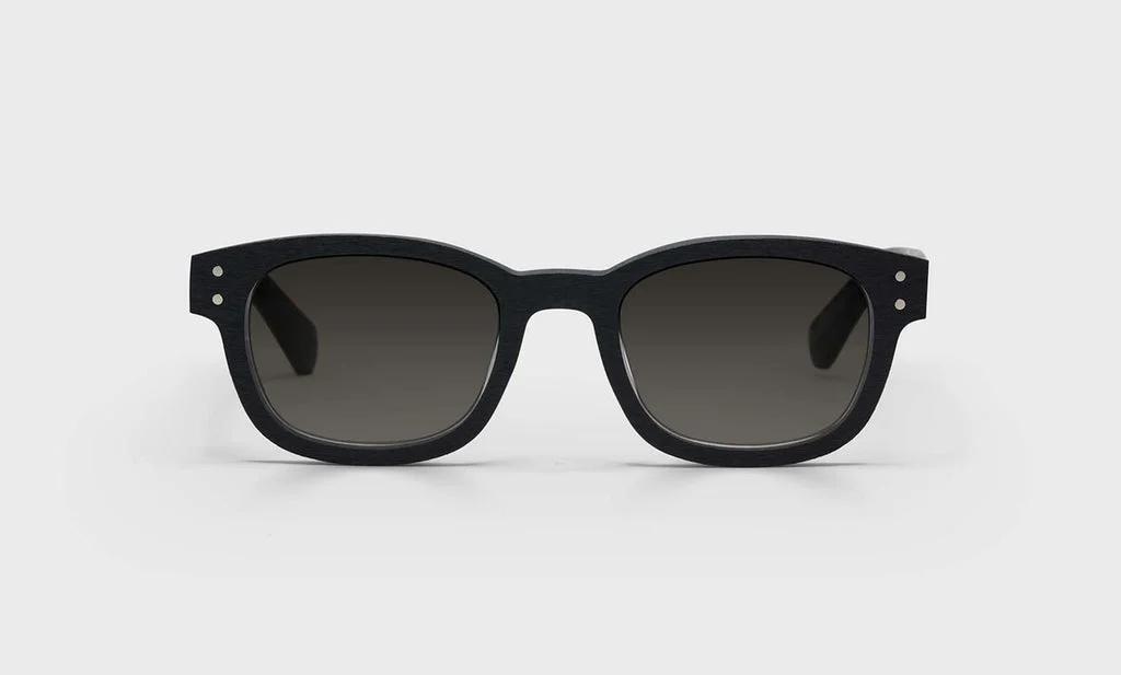 Biff Color 00 - Matte Black Woodgrain Front and Temples
