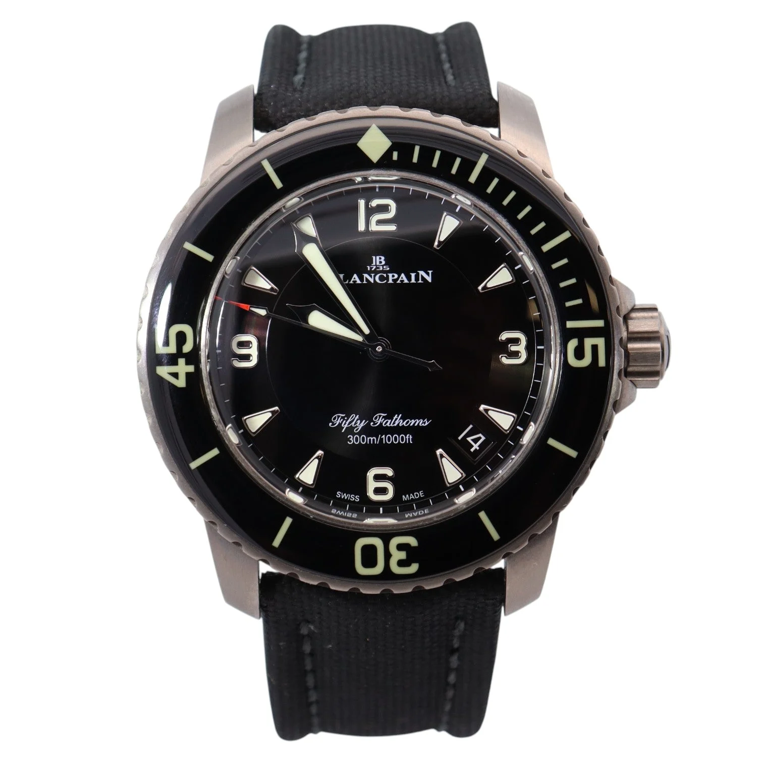 Blancpain Fifty Fathoms 45mm Black Dial Watch Ref# 5015-1130-52A