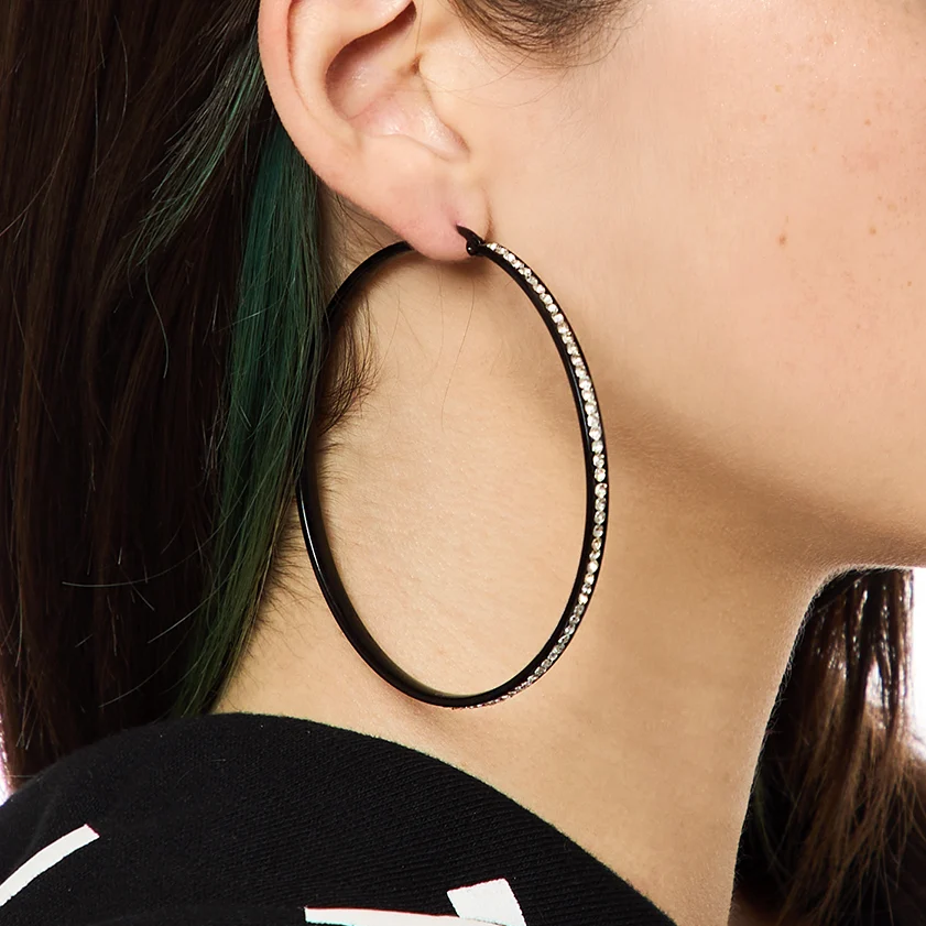 Bling Hoops - Black