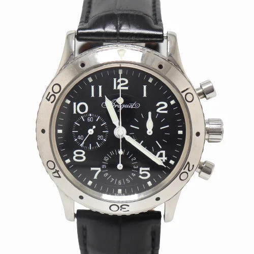 Breguet Aeronavale Stainless Steel 40mm Black Chronograph Dial Watch Reference# 3800
