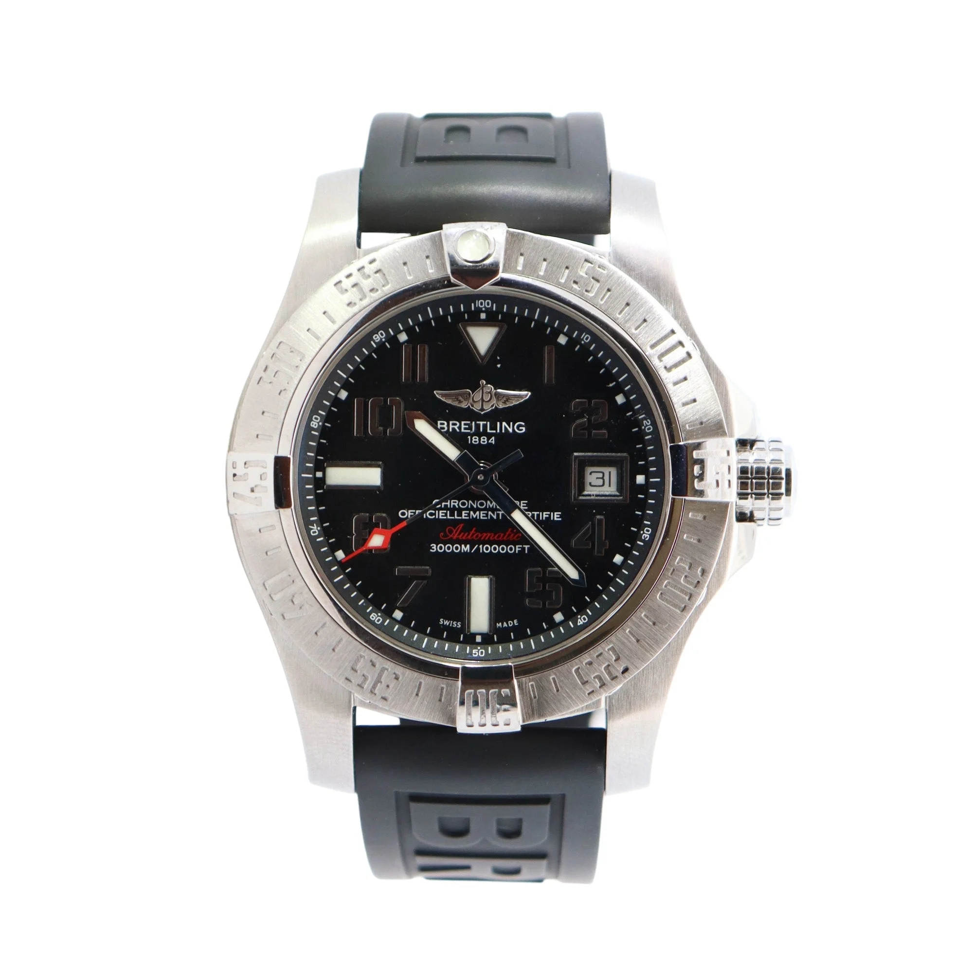 Breitling Avenger II Seawolf Stainless Steel 45mm Black Arabic Dial WatchReference #: A1733110