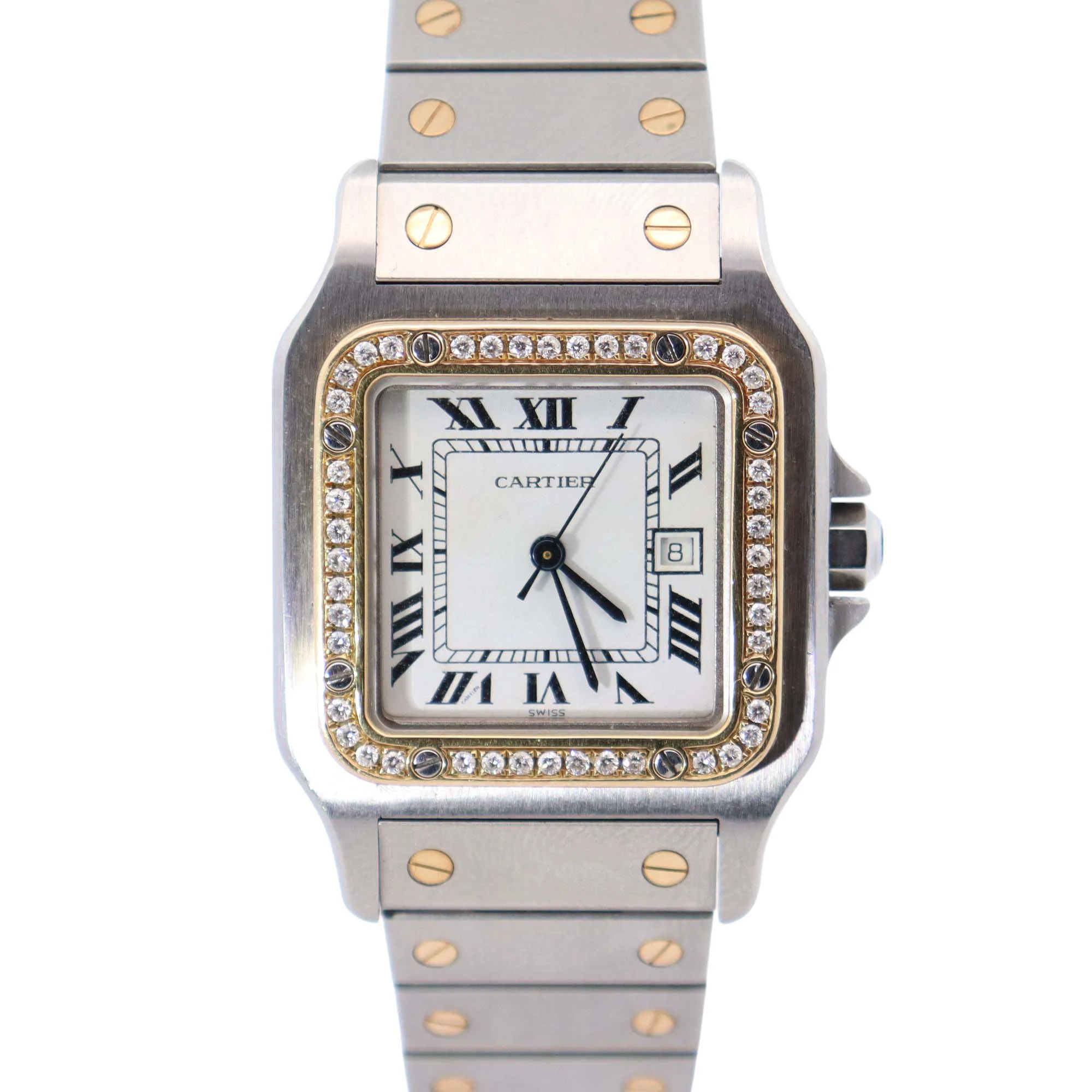 Cartier Santos 29mm White Dial Watch Ref# 2961