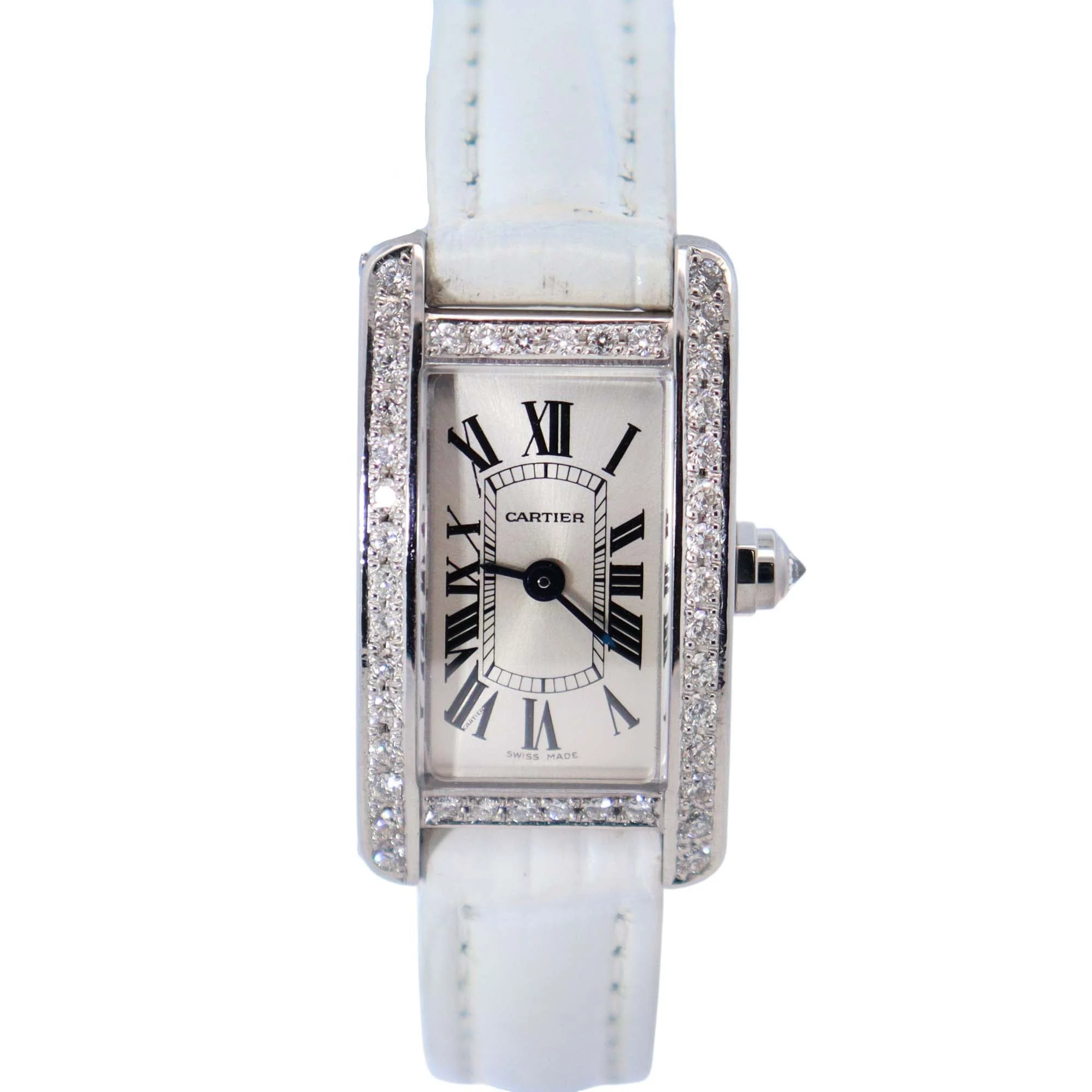Cartier Tank 15.5mm White Dial Watch Ref# WSTA0032