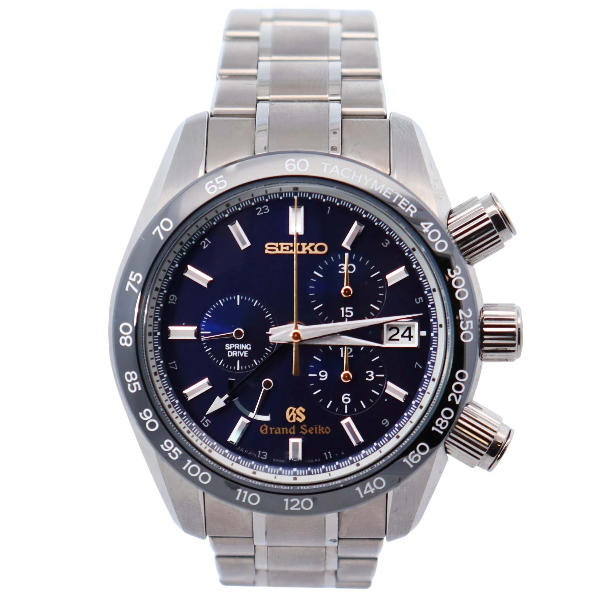 Grand Seiko Spring Drive 43mm Blue Dial Watch Ref# SBGC003