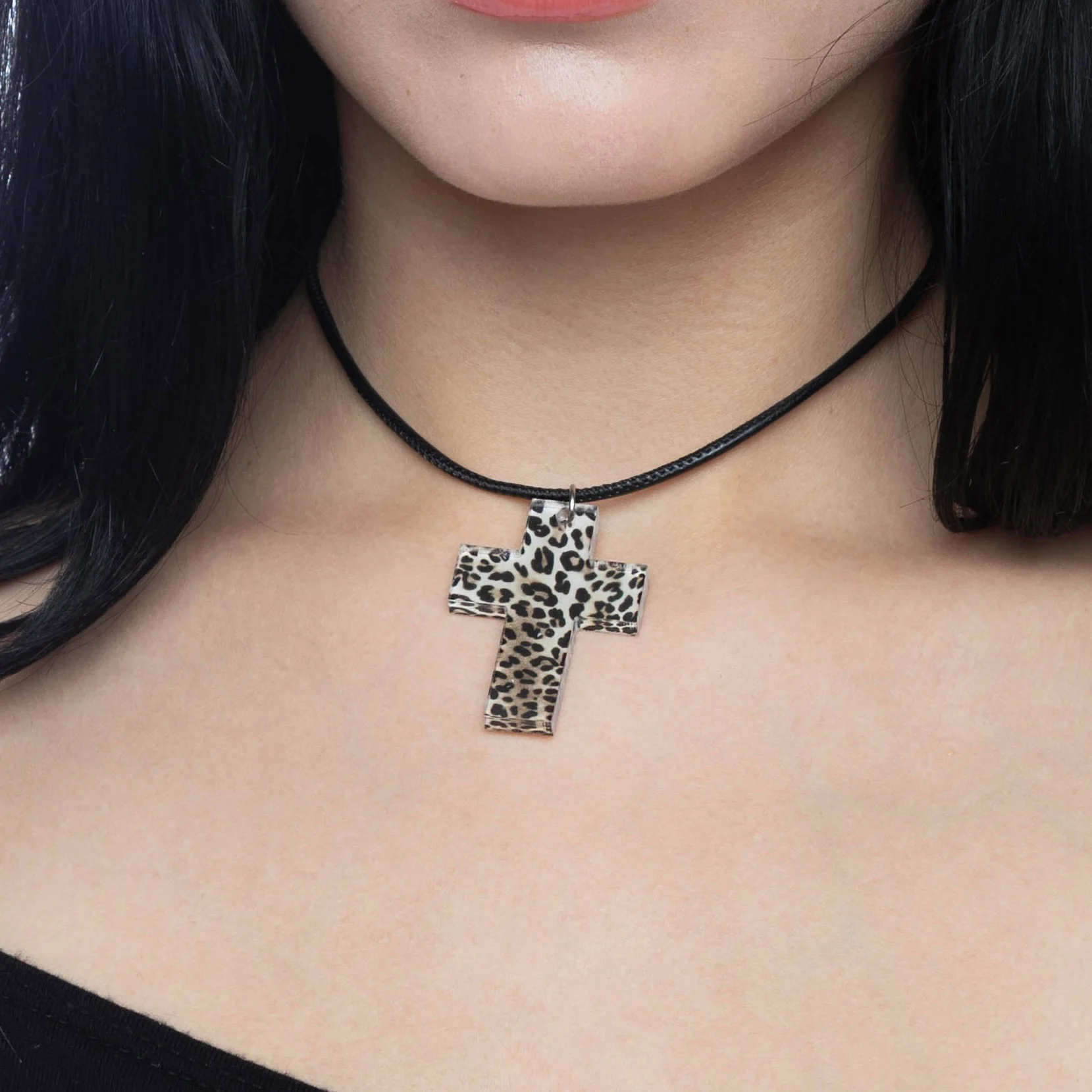 Leopard Cross Necklace