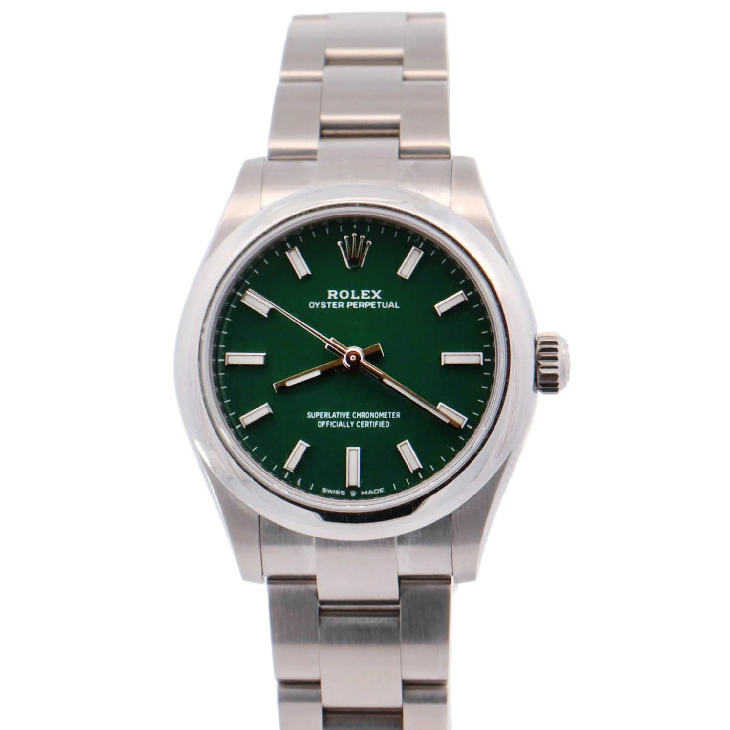 Rolex Oyster Perpetual 31mm Green Dial Watch Ref# 277200