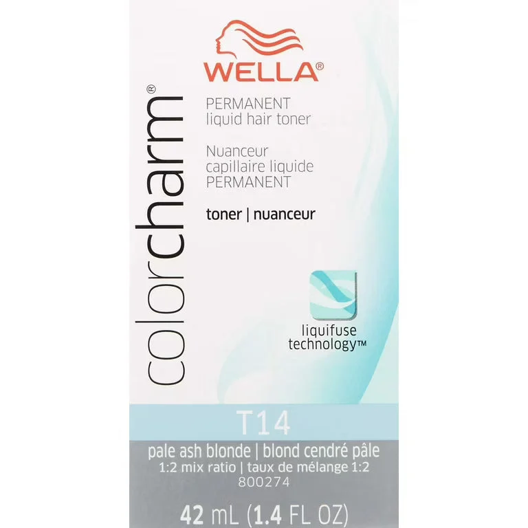 Wella Color Charm Permanent Liquid Toner T14 – Pale Ash Blonde (1.4 oz)