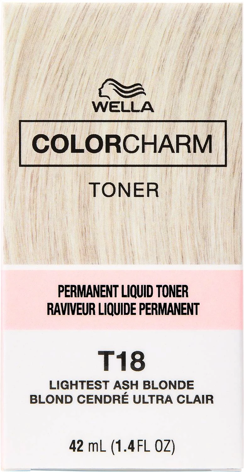 Wella Color Charm Permanent Liquid Toner T18 Lightest Ash Blonde – 1.4 fl oz