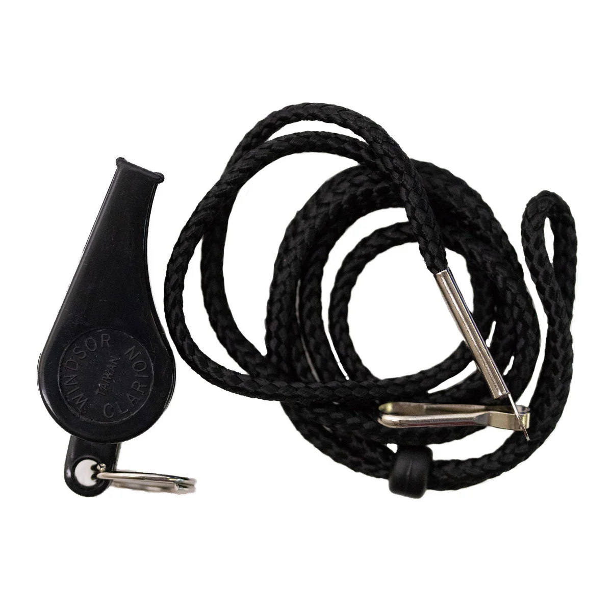 Whistle and Cord - black plastic