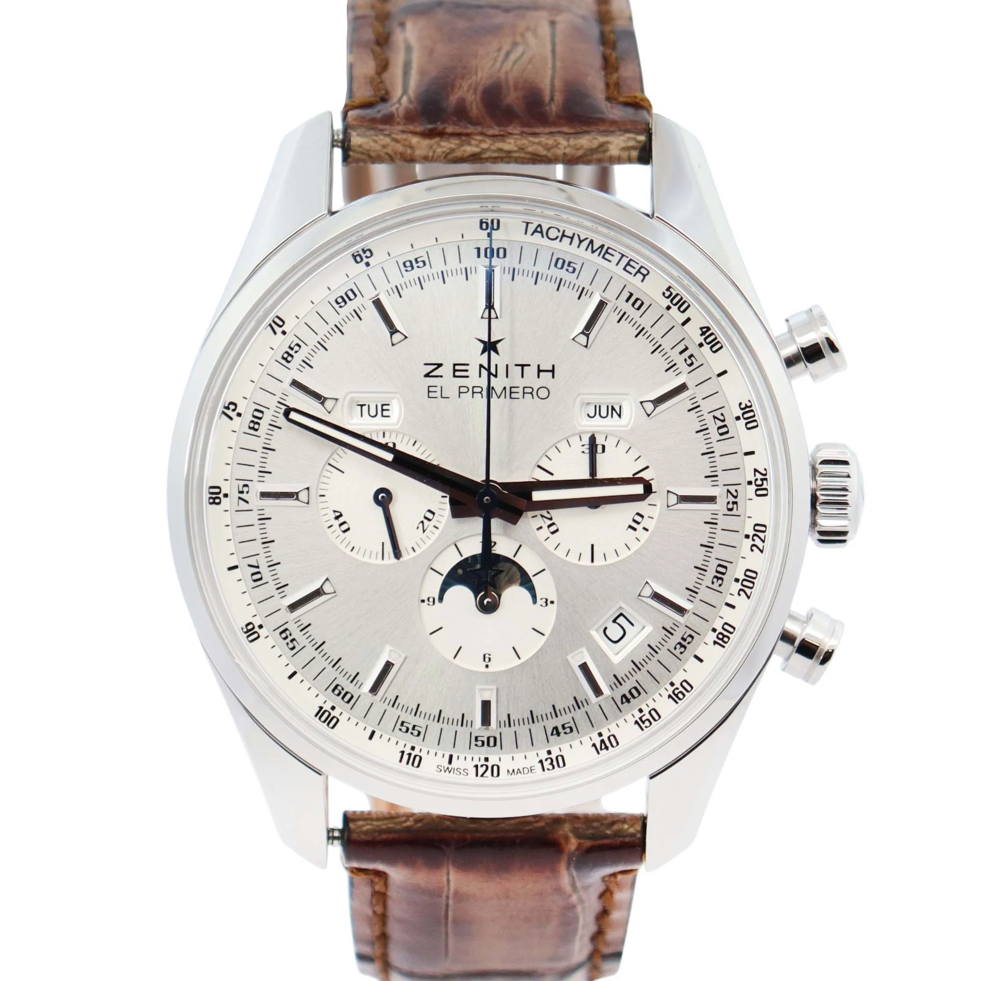 Zenith El Primero 42mm White Dial Watch Ref# 03.2091.410