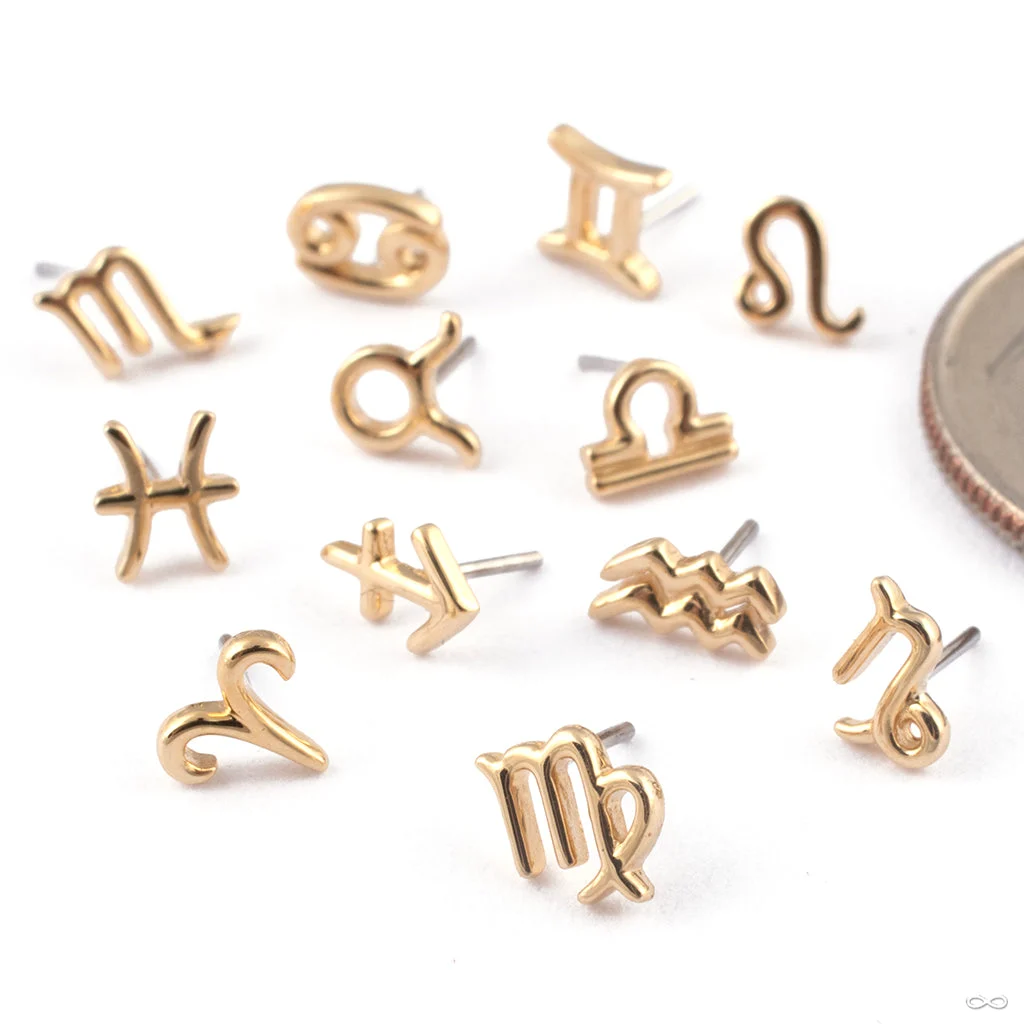 Zodiac Press-fit End in Gold from Junipurr Jewelry